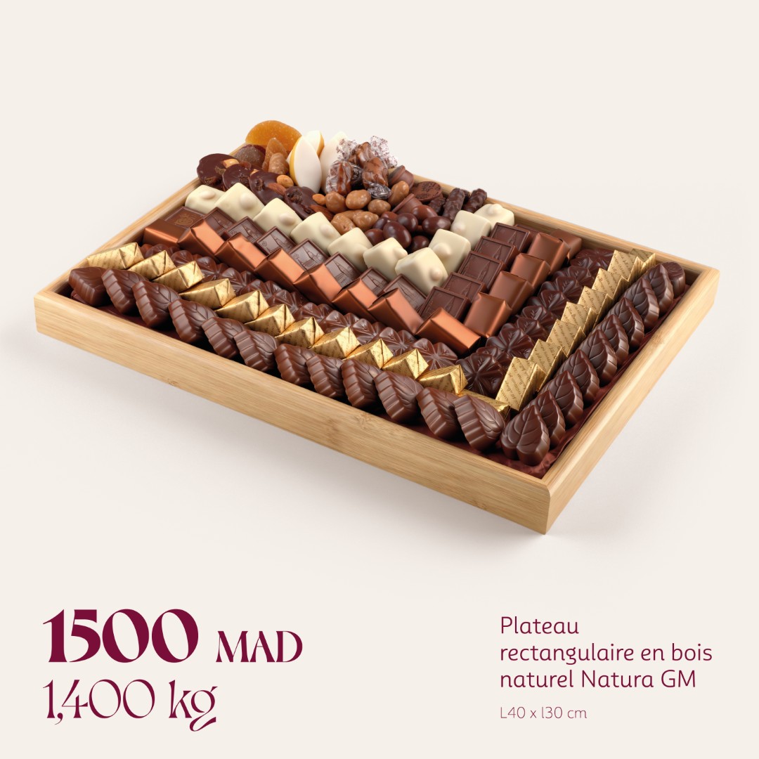 Plateau rectangulaire en bois naturel Natura